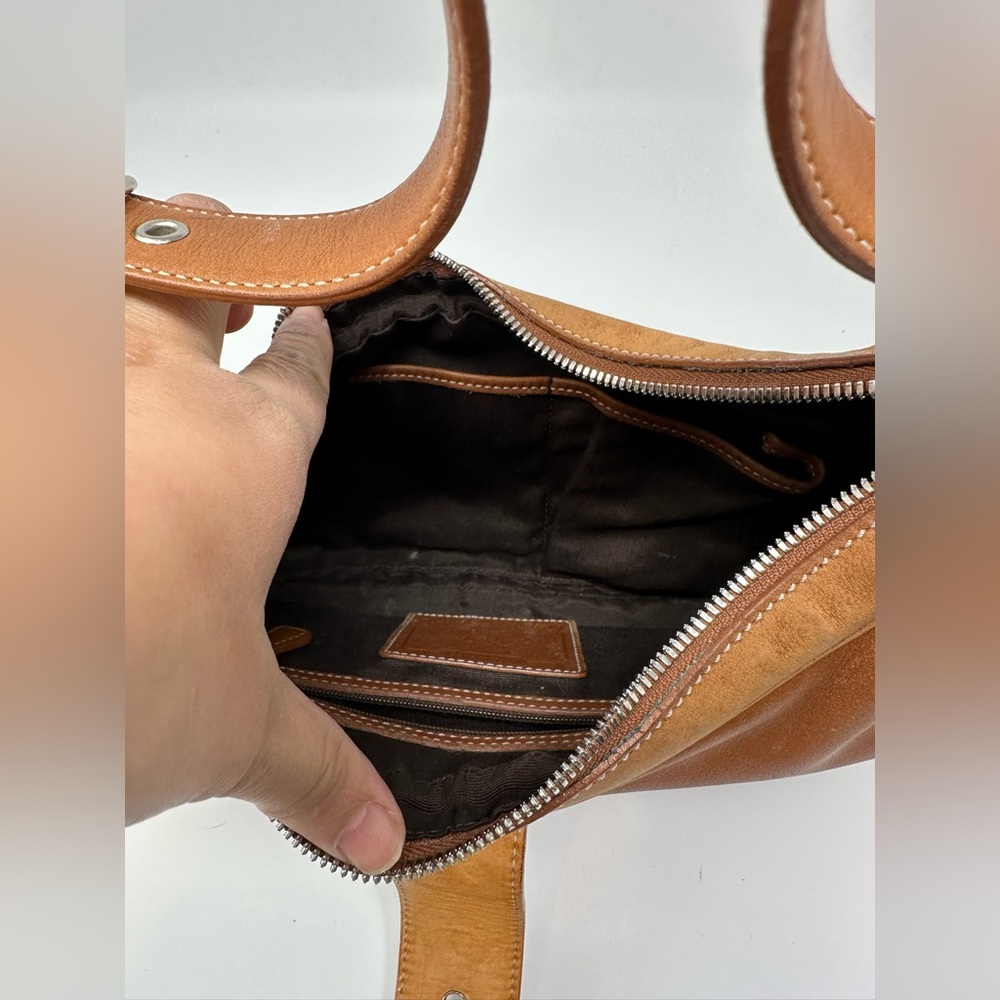Vintage Coach Mahogany Crescent Shoulder Bag Tanned Leather G25-7592 - Picture 12 of 16